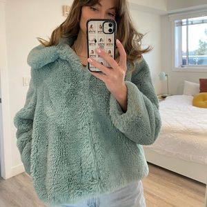 Tiffany Turquoise Faux Fur Coat